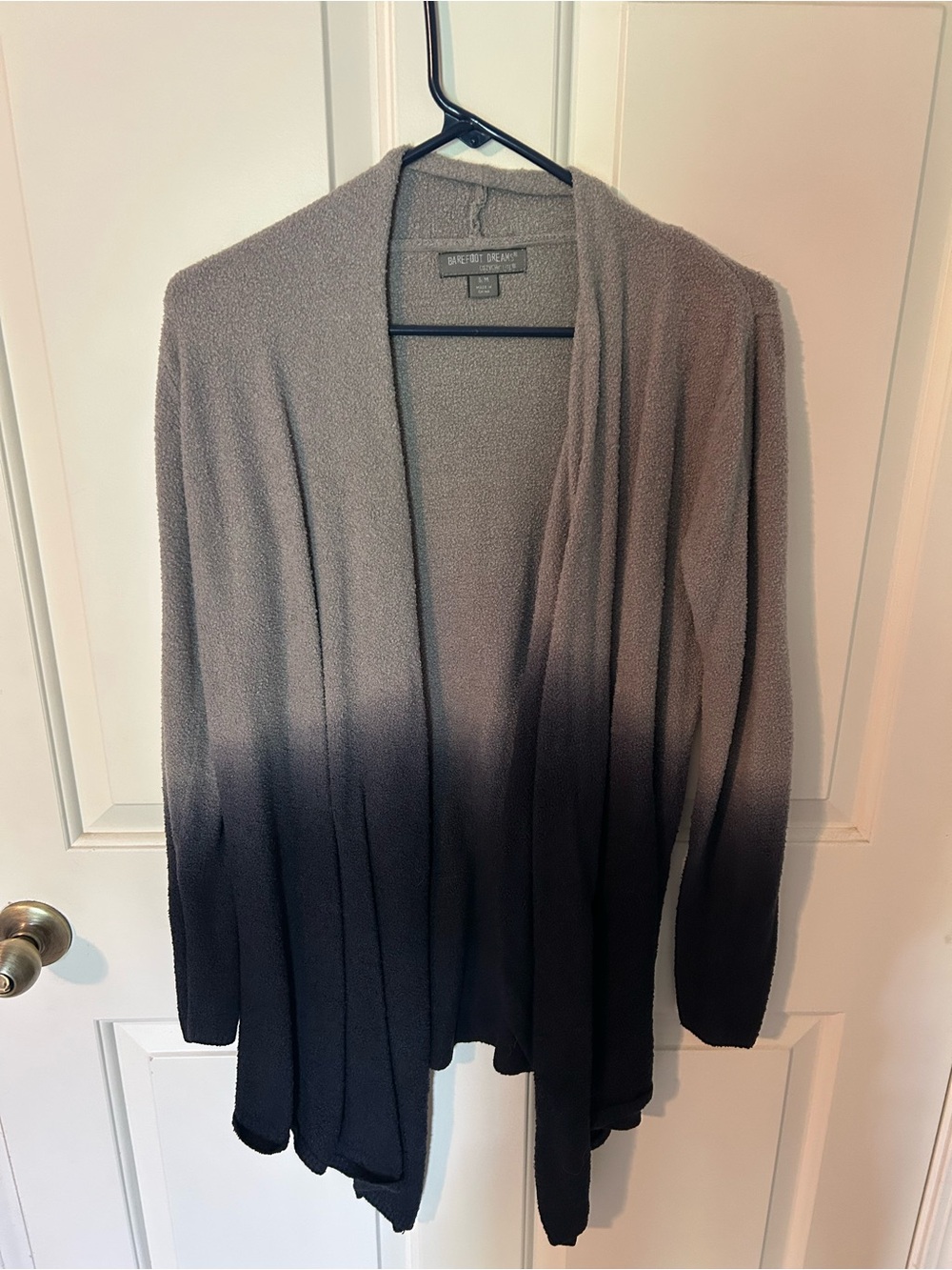 Barefoot Dreams Taupe to Navy Blue Ombre Open Cardigan